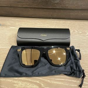 Cartier Panthère de Cartier Sunglasses (Black/ Gold)